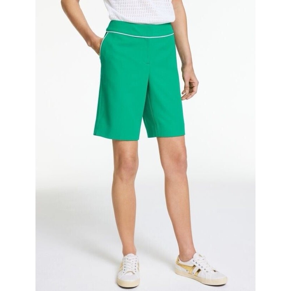 Talbots Womens Bermuda Shorts Size 8 Green Stretch Pockets Golf Preppy